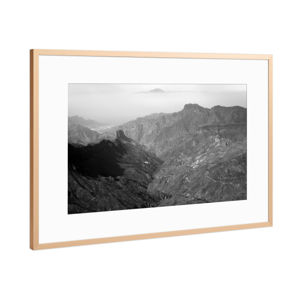 Poster mit Rahmen Kupfer "View to Teide Mountain" artboxONE - Reise,Schwarzweiß,Reise / Länder