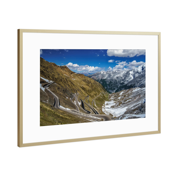 Poster mit Rahmen Gold "Sommer am Stilfser Joch" artboxONE - Natur,Reise,Reise / Länder