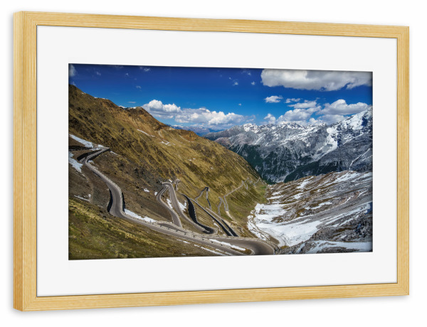 Poster mit Rahmen kiefer "Sommer am Stilfser Joch" artboxONE - Natur,Reise,Reise / Länder
