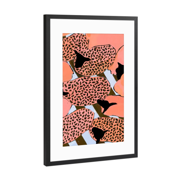 Poster mit Rahmen Schwarz (Metallic) "Flock Study" artboxONE - Tiere,Abstrakt,Streetart