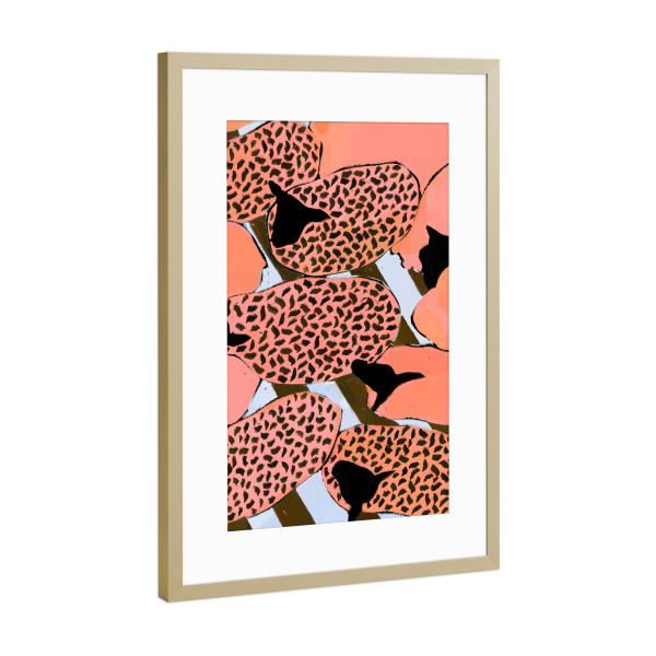 Poster mit Rahmen Gold "Flock Study" artboxONE - Tiere,Abstrakt,Streetart - Animals,Sheep,Eclectic,Abstract,Stove,Street,Zebra crossing,Zebra stripes