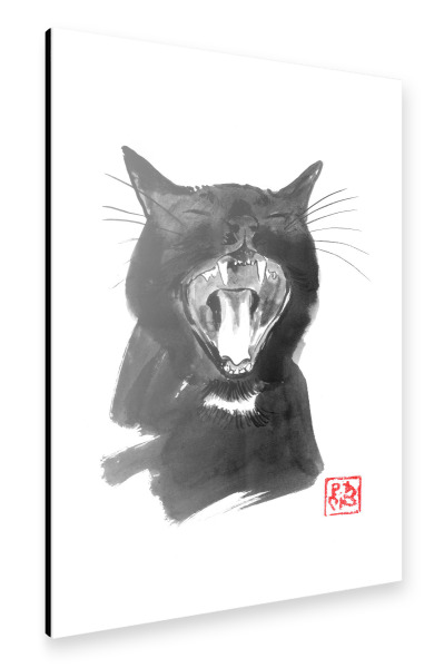 Alu-Dibond "Yawning kitty" 30x20 cm artboxONE