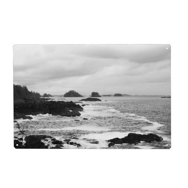 Holzbild "Vancouver Island Coast" artboxONE - Natur,Reise,Schwarzweiß,Reise / Strand und Meer,Reise / Länder