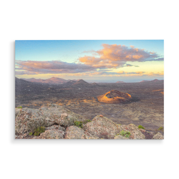 Holzbild "Vulkan El Cuervo auf Lanzarote" artboxONE - Natur,Reise,Reise / Länder