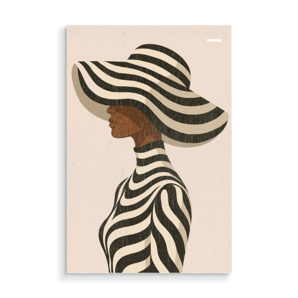 Holzbild "Elegance in Stripes minimalist" artboxONE - Abstrakt,Menschen