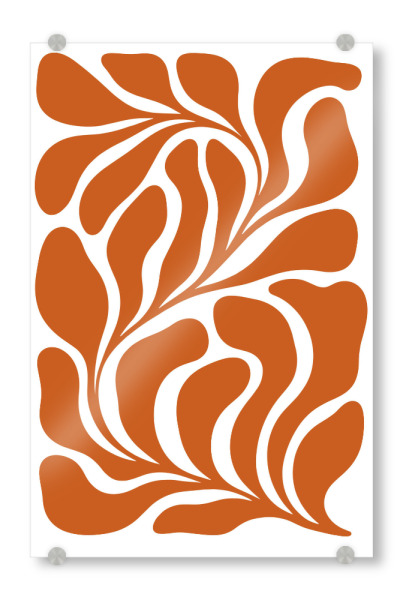 Acrylglasbild "Burnt Orange Abstract Floral" artboxONE - Abstrakt