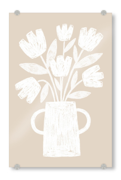 Acrylglasbild "Weiße Blumenstilllebenkunst" artboxONE - Natur,Floral - Blumenmalerei,Blumen,Floral