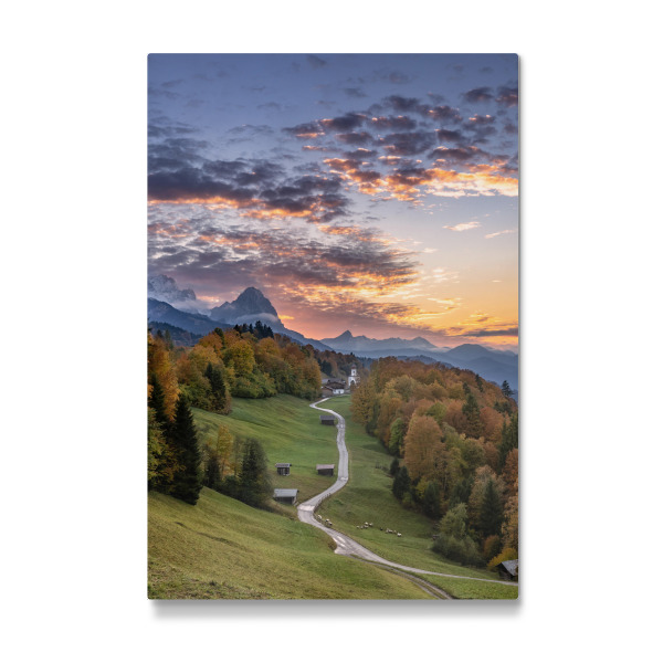 Galerie-Print "Zugspitzblick & Sonnenuntergang" 75x50 cm artboxONE