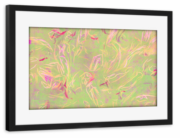Poster mit Rahmen schwarz "Shape of a Feeling Lime Fuchsia" artboxONE - Floral,Abstrakt - Abstract,Green,Lime,Pink