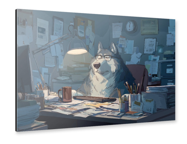 Alu-Dibond "The Office Wolf" 30x20 cm artboxONE
