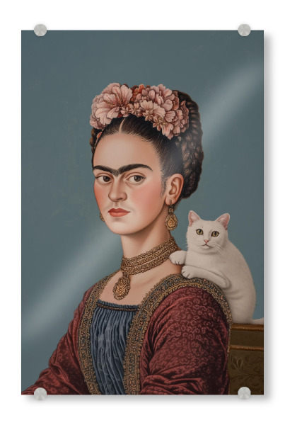 Acrylglasbild "Frida's Katzen Seele" artboxONE - Floral,Tiere,Menschen