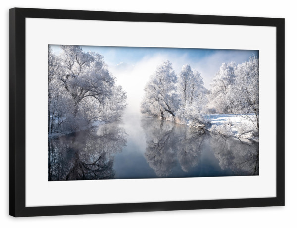 Poster mit Rahmen schwarz "Winter in Oberbayern" artboxONE - Natur,Reise,Reise / Länder