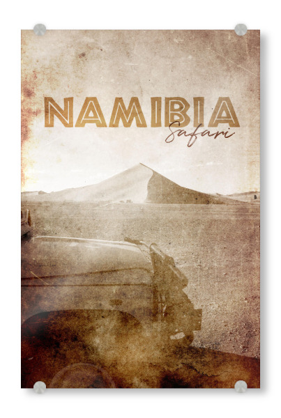 Acrylglasbild "Namibia retro travel" artboxONE - Natur,Reise,Reise / Afrika,Reise / Länder