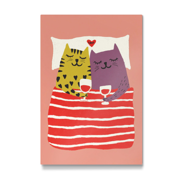 Galerie-Print "Katzenromanze mit Wein" 30x20 cm artboxONE