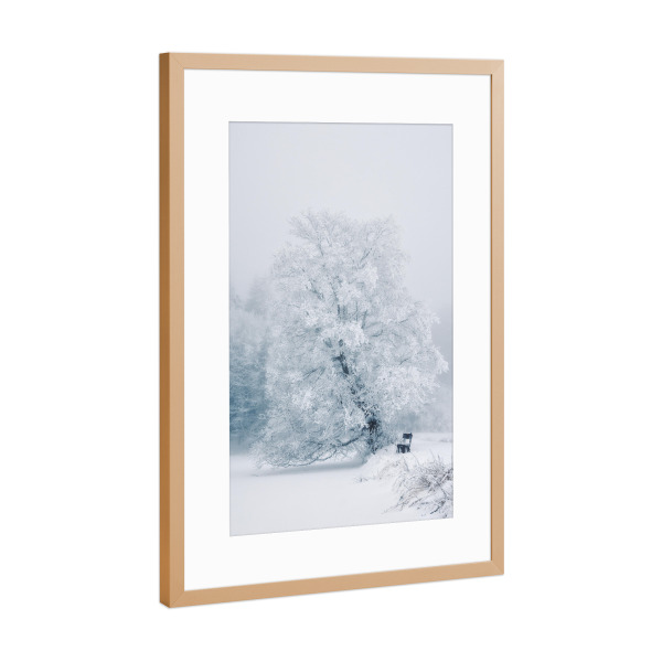 Poster mit Rahmen Kupfer "Winter Szene" artboxONE - Natur,Reise,Floral,Schwarzweiß,Weihnachten