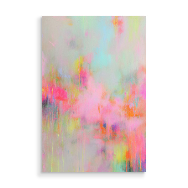 Holzbild "Lebendige Neon Dynamik" artboxONE - Abstrakt,Geometrie,Streetart