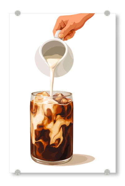 Acrylglasbild "Minimalist Iced Coffee" artboxONE - Essen & Trinken