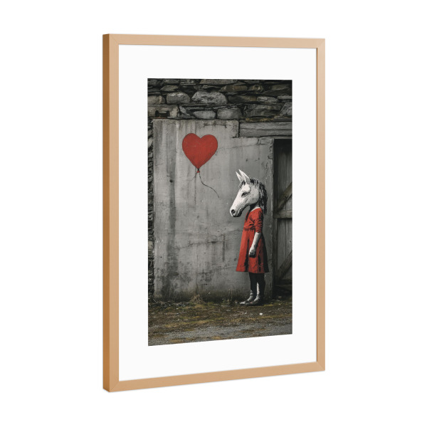 Poster mit Rahmen Kupfer "Holding a Quiet Heart" artboxONE - Tiere,Menschen,Liebe,Streetart
