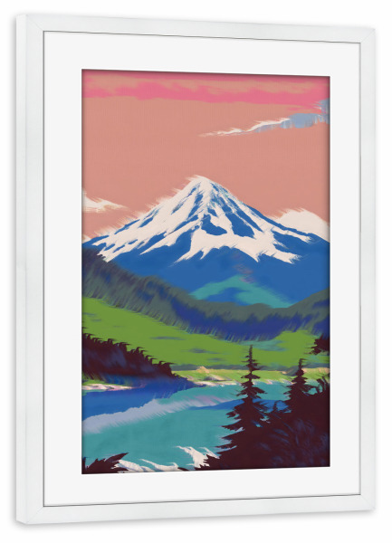 Poster mit Rahmen weiß "The Mountain Of Solitude" artboxONE - Natur - Mountain,Landscape,Nature,Valley,Winter,Outdoors,Travel,Snow