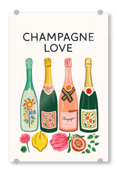 Acrylglasbild "Champagne Love" artboxONE - Essen & Trinken / Alkohol