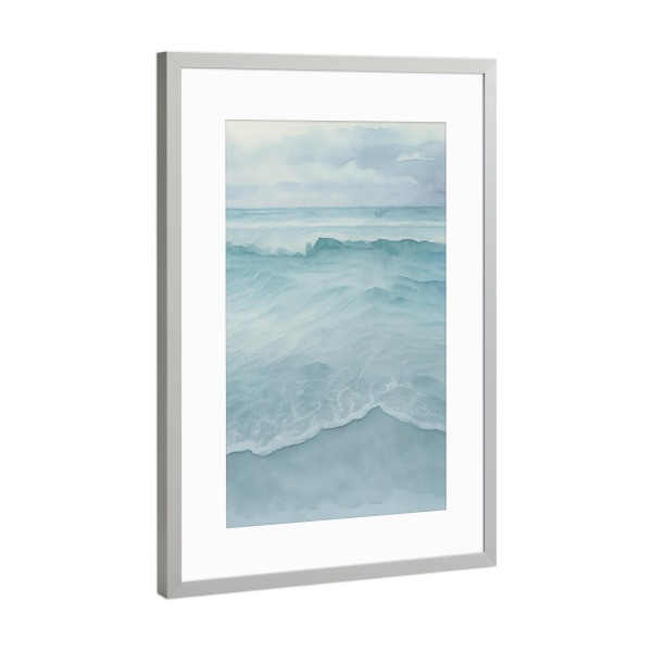 Poster mit Rahmen Silber "Strand Beach Wasser Welle Fluss" artboxONE - Natur,Reise,Städte / Singapur,Städte / Rio de Janeiro