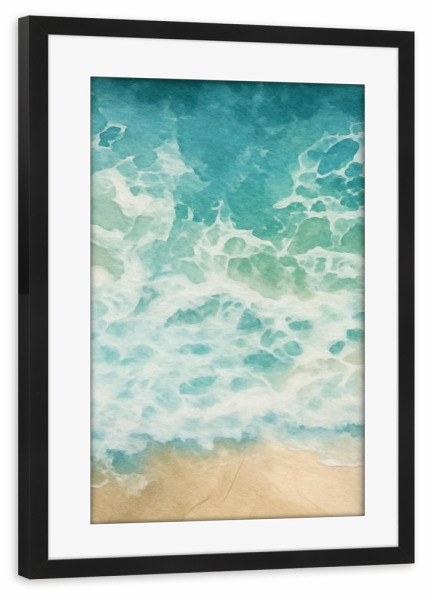 Poster mit Rahmen schwarz "Ocean Beach Wave Urlaub Welle" artboxONE - Natur,Reise / Strand und Meer,Städte / Rio de Janeiro