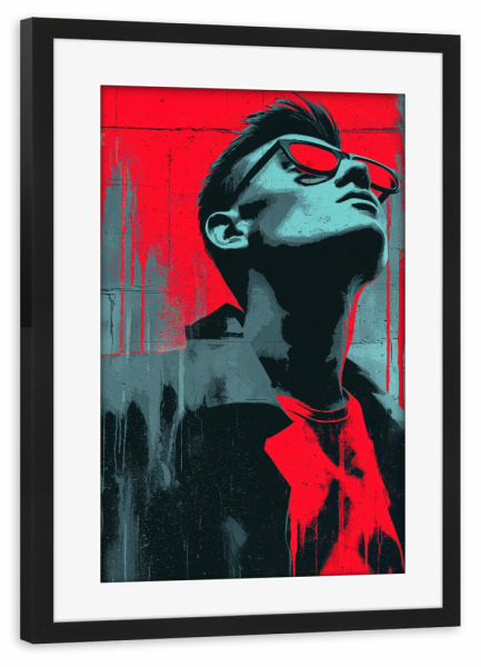 Poster mit Rahmen schwarz "The Rebel" artboxONE - Abstrakt,Menschen,Streetart