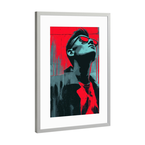Poster mit Rahmen Silber "The Rebel" artboxONE - Abstrakt,Menschen,Streetart