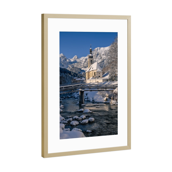 Poster mit Rahmen Gold "Berchtesgadener Alpen" artboxONE - Natur,Reise,Reise / Länder
