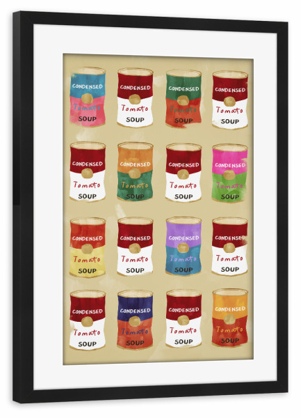 Poster mit Rahmen schwarz "Tomatensuppenvariationen" artboxONE - Essen & Trinken,Abstrakt