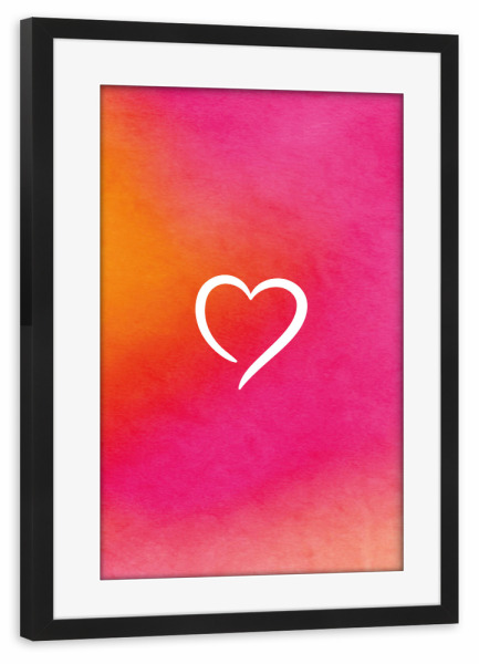 Poster mit Rahmen schwarz "Herz Liebe" artboxONE - Liebe