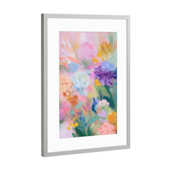 Poster mit Rahmen Silber "Blumige Sommer Freude" artboxONE - Natur,Floral,Abstrakt