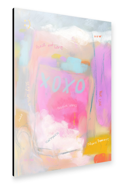 Alu-Dibond "Positive Herzbotschaften" 30x20 cm artboxONE