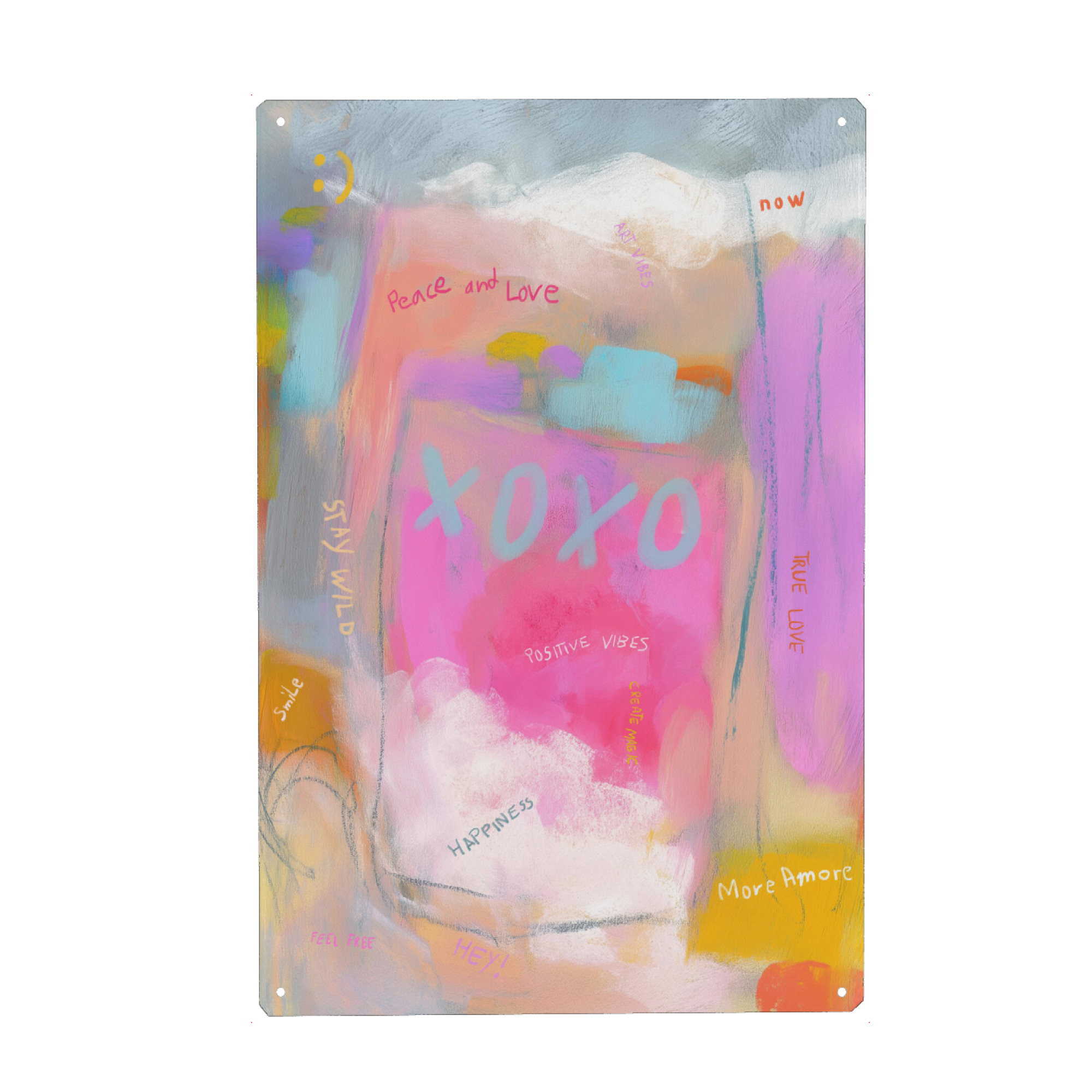 Holzbild "Positive Herzbotschaften" artboxONE - Typografie,Abstrakt,Liebe