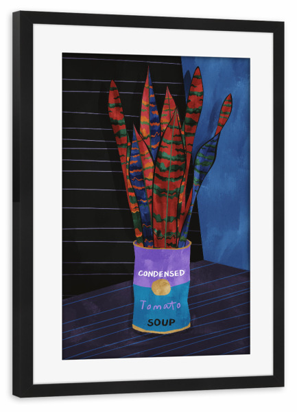 Poster mit Rahmen schwarz "Tomatensuppengarten" artboxONE - Natur,Floral,Abstrakt