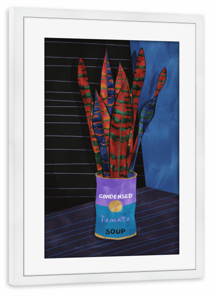 Poster mit Rahmen weiß "Tomatensuppengarten" artboxONE - Natur,Floral,Abstrakt