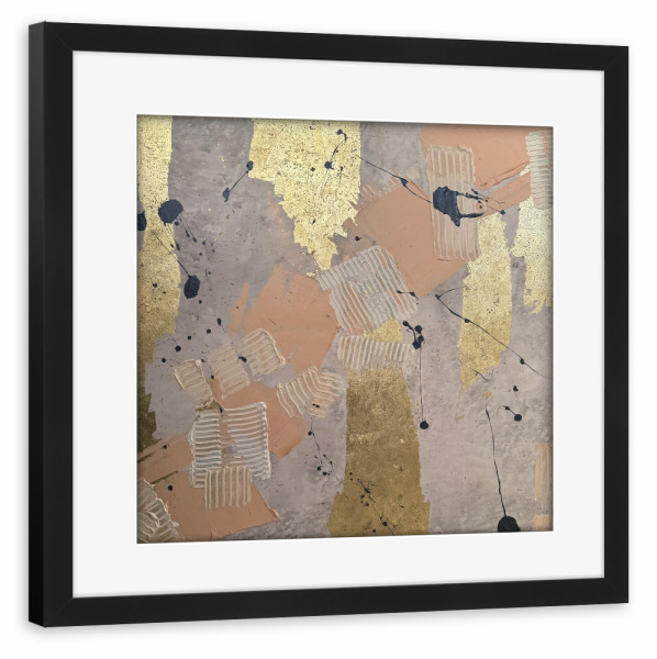 Poster mit Rahmen schwarz "The Golden Crossing" artboxONE - Abstrakt - Abstract wall art,Abstract,Abstrakt,Moderne kunst,Luxus,Elegant,Modern,Kunst
