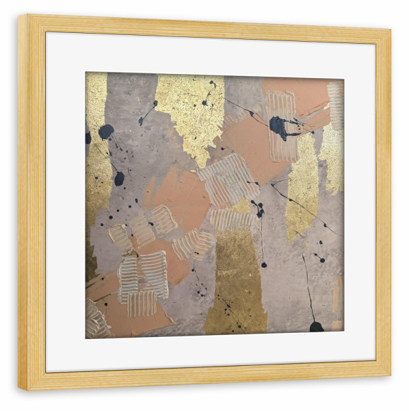 Poster mit Rahmen kiefer "The Golden Crossing" artboxONE - Abstrakt - Abstract wall art,Abstract,Abstrakt,Moderne kunst,Luxus,Elegant,Modern,Kunst