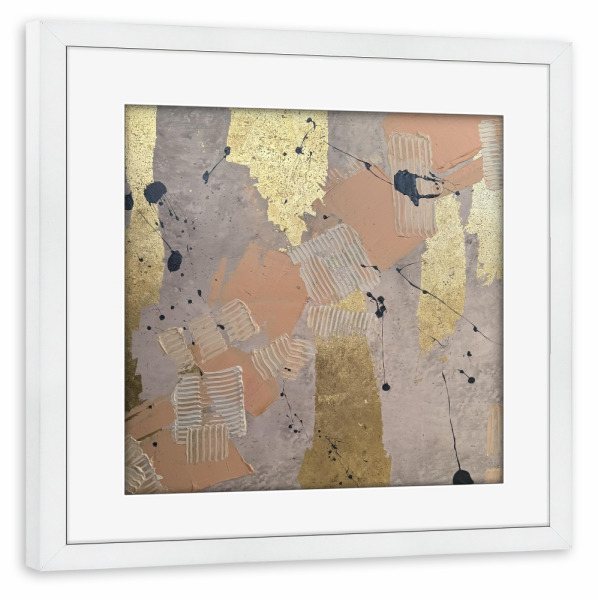 Poster mit Rahmen weiß "The Golden Crossing" artboxONE - Abstrakt - Abstract wall art,Abstract,Abstrakt,Moderne kunst,Luxus,Elegant,Modern,Kunst