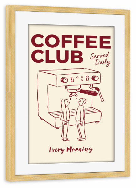 Poster mit Rahmen kiefer "Kaffeeclub" artboxONE - Essen & Trinken,Abstrakt