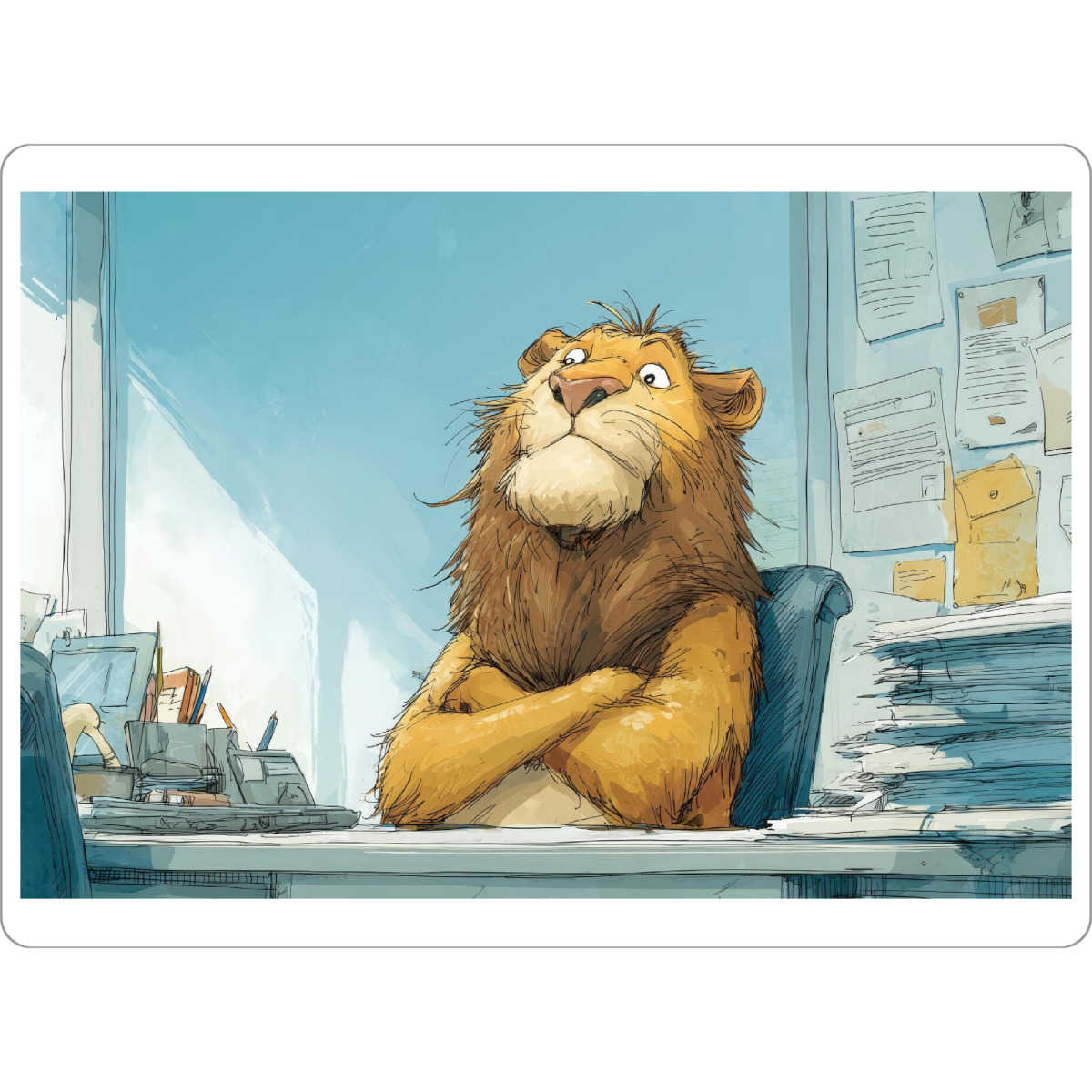 Tischset "The Office Lion" artboxONE - Tiere,Comic,Fiktion,Lustig