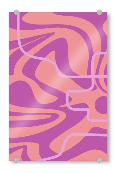 Acrylglasbild "Wellenmusterlinien" artboxONE - Abstrakt - Berwarna merah muda,Ungu,Minimalis,Abstrak,Lines