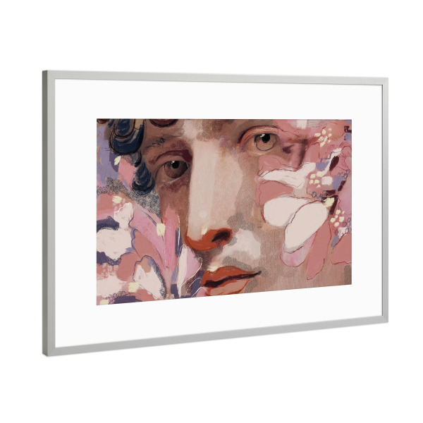 Poster mit Rahmen Silber "Floral Reverie (Four)" artboxONE - Floral,Abstrakt,Menschen