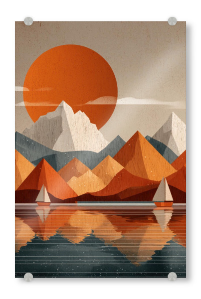 Acrylglasbild "Roter Horizont der Ruhe" artboxONE - Natur,Reise,Abstrakt