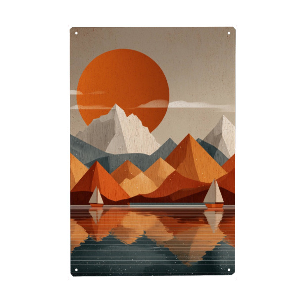 Holzbild "Roter Horizont der Ruhe" artboxONE - Natur,Reise,Abstrakt