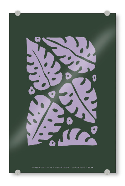 Acrylglasbild "Botanical Collection (Milan)" artboxONE - Typografie,Floral,Für Mama - Botanic,Floral,Pflanze,Illustration