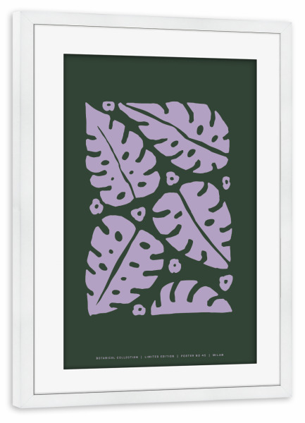 Poster mit Rahmen weiß "Botanical Collection (Milan)" artboxONE - Typografie,Floral,Für Mama - Botanic,Floral,Pflanze,Illustration