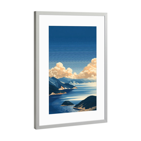 Poster mit Rahmen Silber "Licht über dem Nordfjord" artboxONE - Natur