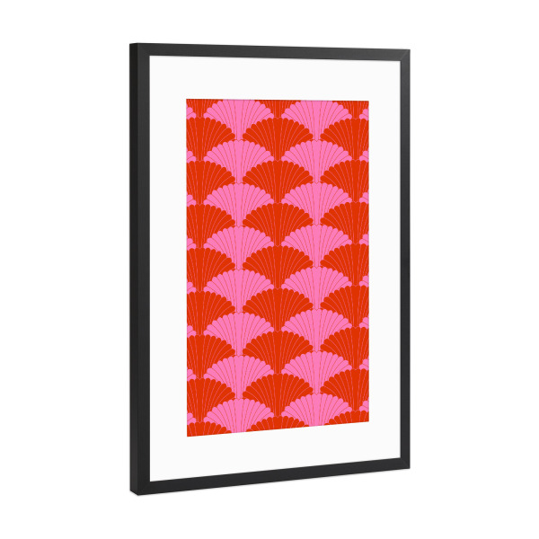 Poster mit Rahmen Schwarz (Metallic) "Muscheln. Modern" artboxONE - Floral,Abstrakt,Geometrie