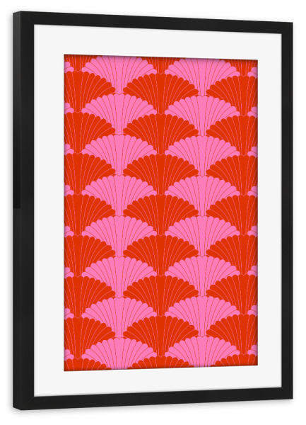 Poster mit Rahmen schwarz "Muscheln. Modern" artboxONE - Floral,Abstrakt,Geometrie